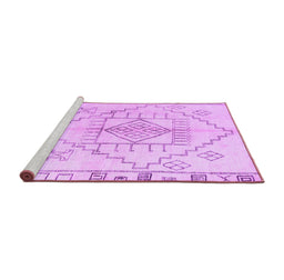 Sideview of Machine Washable Solid Purple Modern Area Rugs, wshabs5351pur