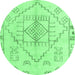 Round Solid Emerald Green Modern Rug, abs5351emgrn