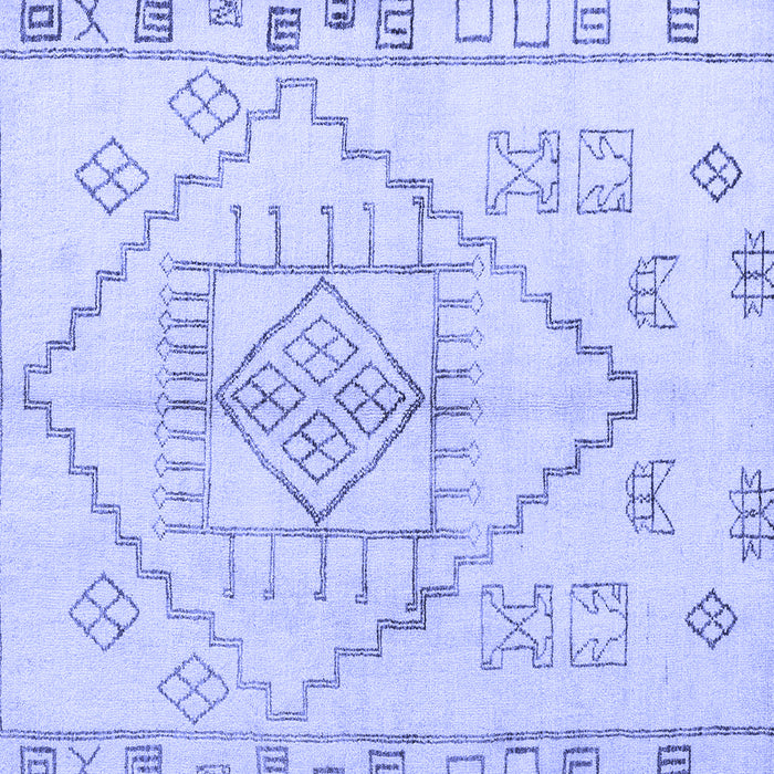 Square Solid Blue Modern Rug, abs5351blu