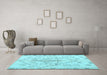 Machine Washable Solid Light Blue Modern Rug in a Living Room, wshabs5351lblu