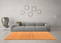 Machine Washable Abstract Orange Modern Rug, wshabs5352org