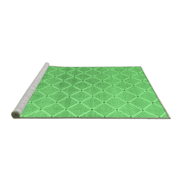 Sideview of Machine Washable Abstract Emerald Green Modern Area Rugs, wshabs5352emgrn
