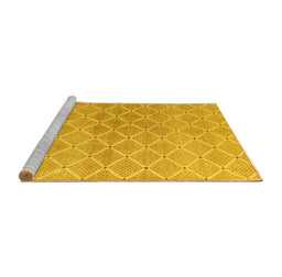 Sideview of Machine Washable Abstract Yellow Modern Rug, wshabs5352yw
