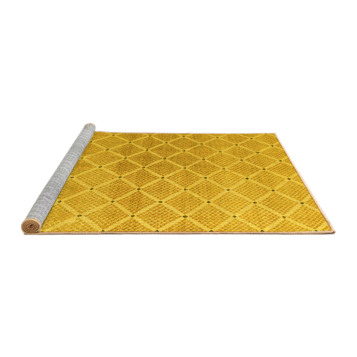 Sideview of Machine Washable Abstract Yellow Modern Rug, wshabs5352yw