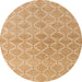 Round Abstract Orange Modern Rug, abs5352