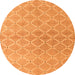 Round Abstract Orange Modern Rug, abs5352org