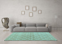 Machine Washable Abstract Light Blue Modern Rug, wshabs5352lblu