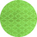 Round Abstract Green Modern Rug, abs5352grn