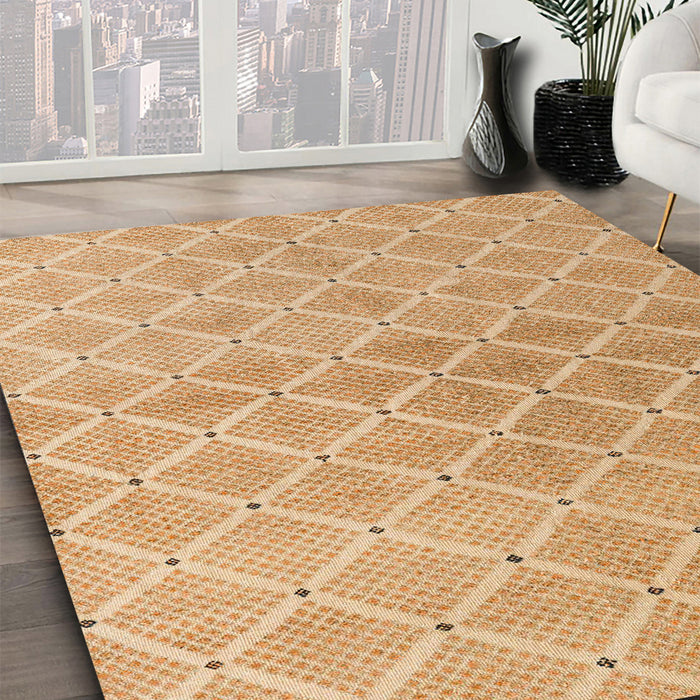 Abstract Orange Modern Rug in Family Room, abs5352