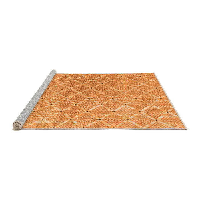 Sideview of Machine Washable Abstract Orange Modern Area Rugs, wshabs5352org