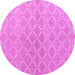 Round Abstract Purple Modern Rug, abs5352pur