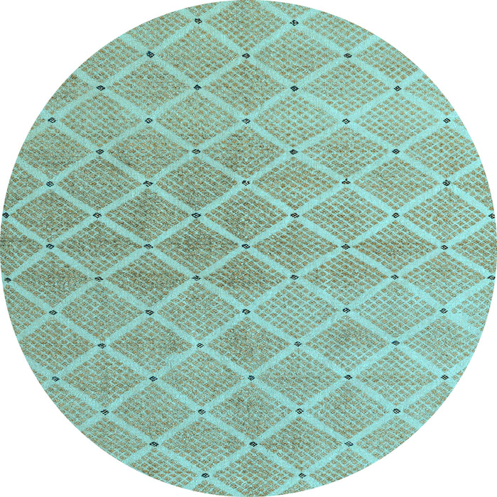 Round Abstract Light Blue Modern Rug, abs5352lblu