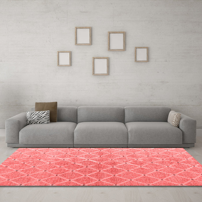 Modern Red Washable Rugs