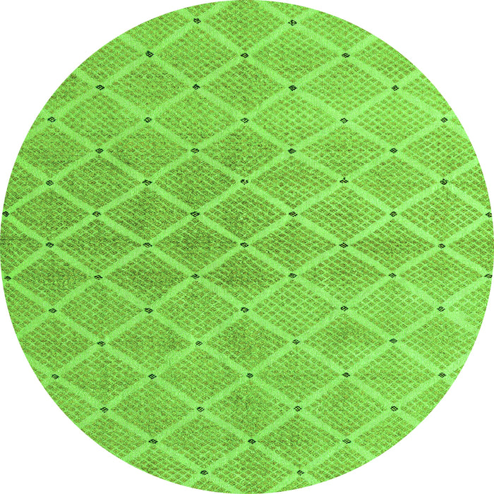Round Machine Washable Abstract Green Modern Area Rugs, wshabs5352grn