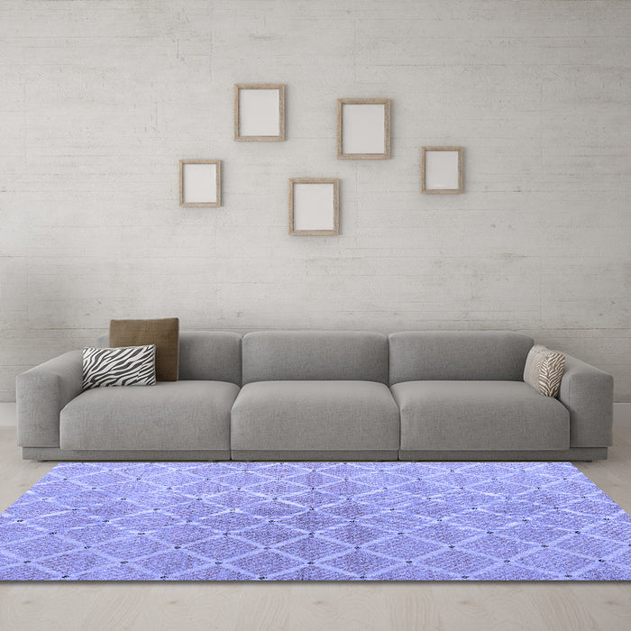 Machine Washable Abstract Blue Modern Rug in a Living Room, wshabs5352blu