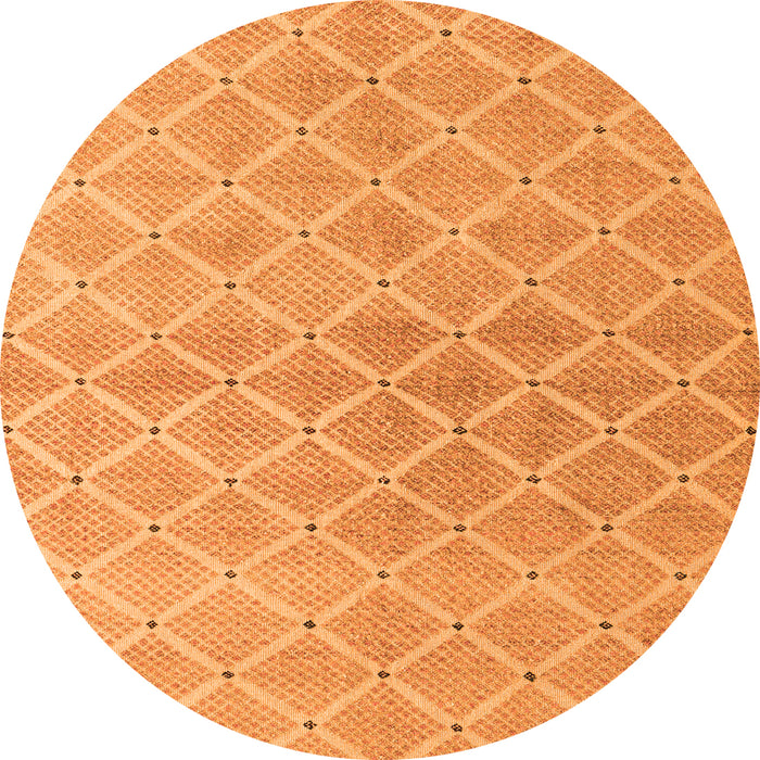 Round Machine Washable Abstract Orange Modern Area Rugs, wshabs5352org