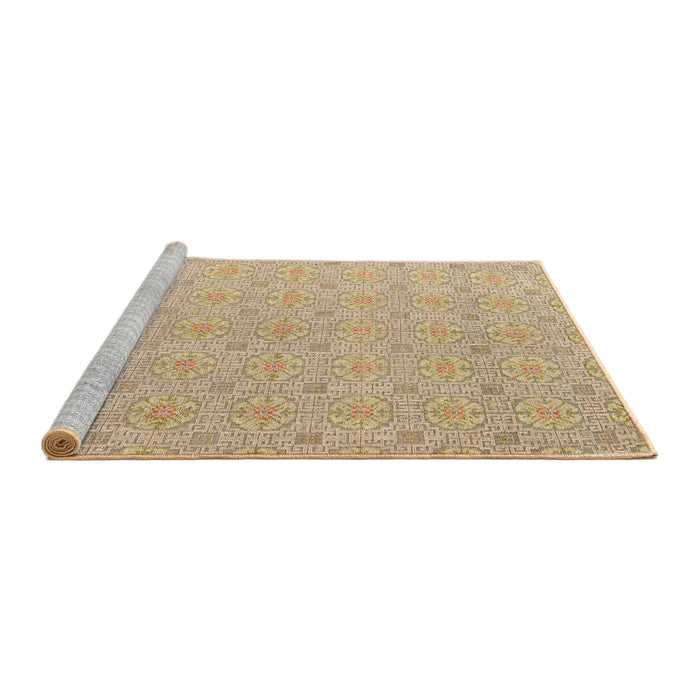 Sideview of Machine Washable Abstract Orange Brown Rug, wshabs5353