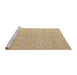 Sideview of Machine Washable Abstract Orange Brown Rug, wshabs5353