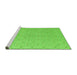 Sideview of Machine Washable Abstract Green Modern Area Rugs, wshabs5353grn