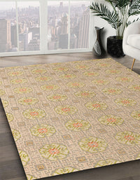 Abstract Orange Brown Modern Rug, abs5353