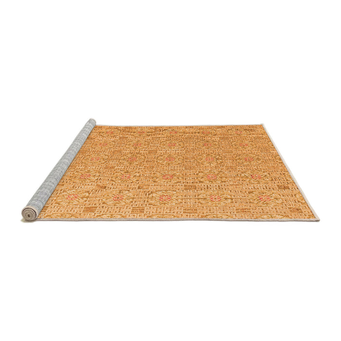 Sideview of Machine Washable Abstract Orange Modern Area Rugs, wshabs5353org
