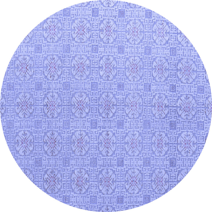 Round Abstract Blue Modern Rug, abs5353blu