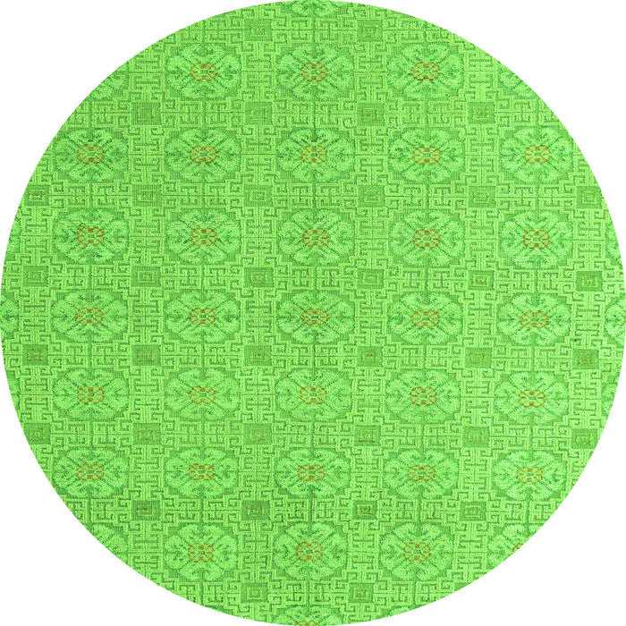 Round Abstract Green Modern Rug, abs5353grn