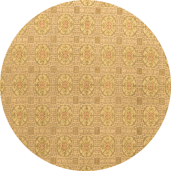 Round Abstract Brown Modern Rug, abs5353brn
