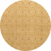 Round Abstract Brown Modern Rug, abs5353brn