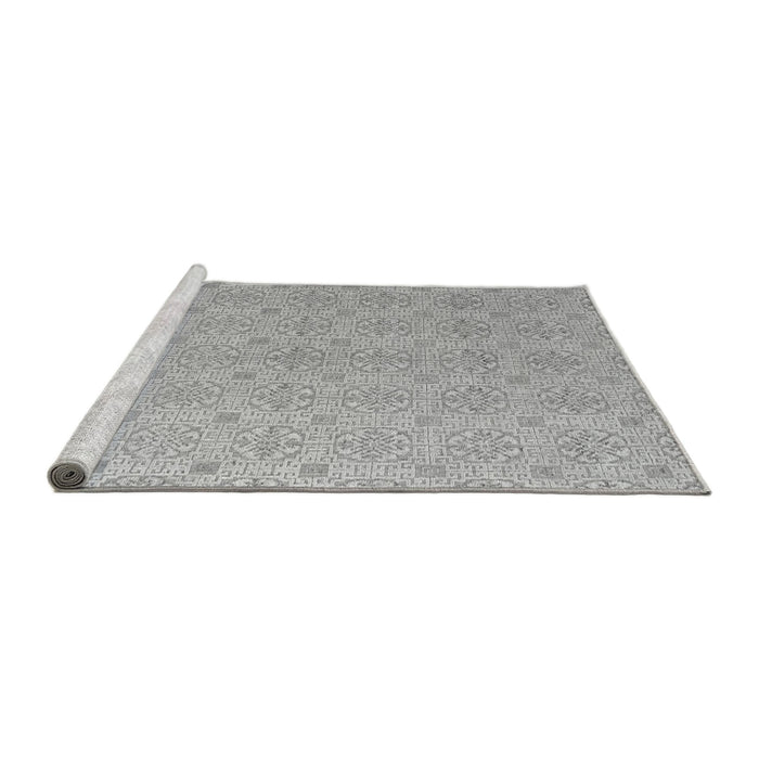 Sideview of Machine Washable Abstract Gray Modern Rug, wshabs5353gry
