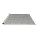 Sideview of Machine Washable Abstract Gray Modern Rug, wshabs5353gry