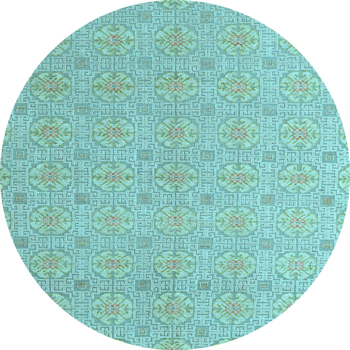 Round Machine Washable Abstract Light Blue Modern Rug, wshabs5353lblu
