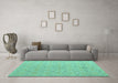 Machine Washable Abstract Turquoise Modern Area Rugs in a Living Room,, wshabs5353turq