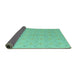 Sideview of Abstract Turquoise Modern Rug, abs5353turq