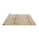 Sideview of Machine Washable Abstract Brown Sugar Brown Rug, wshabs5354