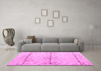 Machine Washable Solid Pink Modern Rug, wshabs5354pnk