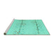 Sideview of Machine Washable Solid Turquoise Modern Area Rugs, wshabs5354turq