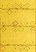 Machine Washable Solid Yellow Modern Rug, wshabs5354yw