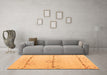 Machine Washable Solid Orange Modern Area Rugs in a Living Room, wshabs5354org