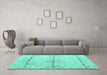 Machine Washable Solid Turquoise Modern Area Rugs in a Living Room,, wshabs5354turq