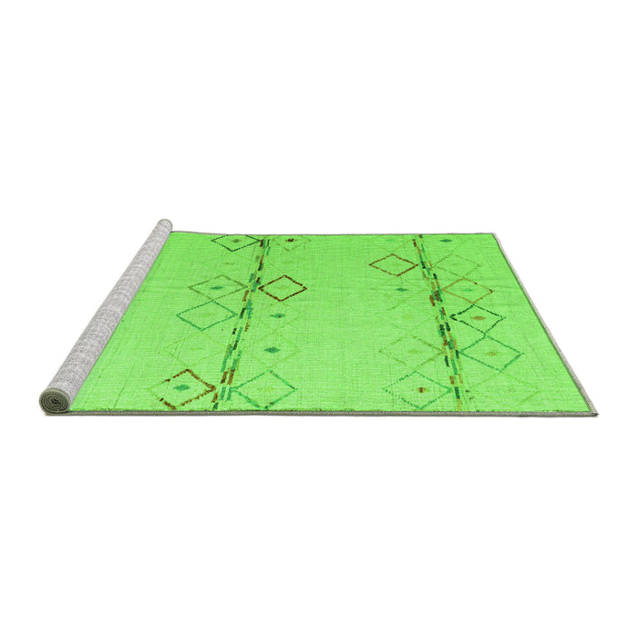 Sideview of Machine Washable Solid Green Modern Area Rugs, wshabs5354grn