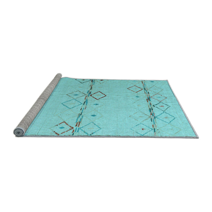 Sideview of Machine Washable Solid Light Blue Modern Rug, wshabs5354lblu