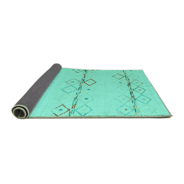 Sideview of Solid Turquoise Modern Rug, abs5354turq