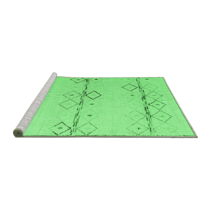 Sideview of Machine Washable Solid Emerald Green Modern Area Rugs, wshabs5354emgrn