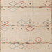 Square Abstract Brown Solid Rug, abs5354