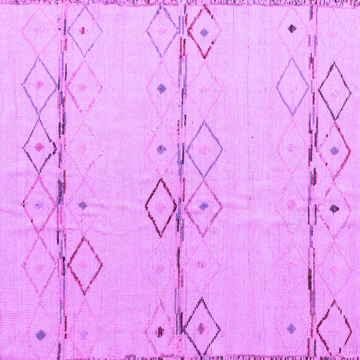 Square Machine Washable Solid Purple Modern Area Rugs, wshabs5354pur