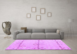 Machine Washable Solid Purple Modern Area Rugs in a Living Room, wshabs5354pur