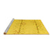 Sideview of Machine Washable Solid Yellow Modern Rug, wshabs5354yw