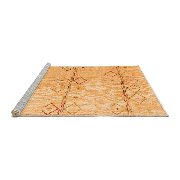 Sideview of Machine Washable Solid Orange Modern Area Rugs, wshabs5354org