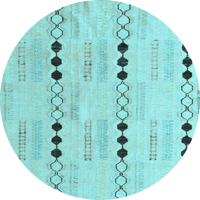 Round Solid Light Blue Modern Rug, abs5355lblu